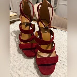 Coach Women's Marina Suede Burgundy heel - SZ10